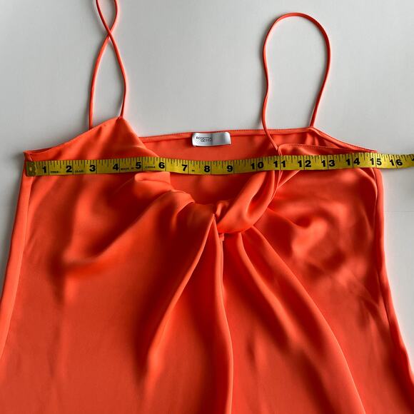 NWT Rosetta Getty Twist Front Slip Dress Size 10 Orange Fluid Satin - Picture 13 of 16